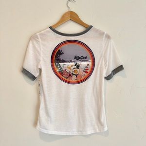 New with tags Rip curl burnout ringer tee, size M